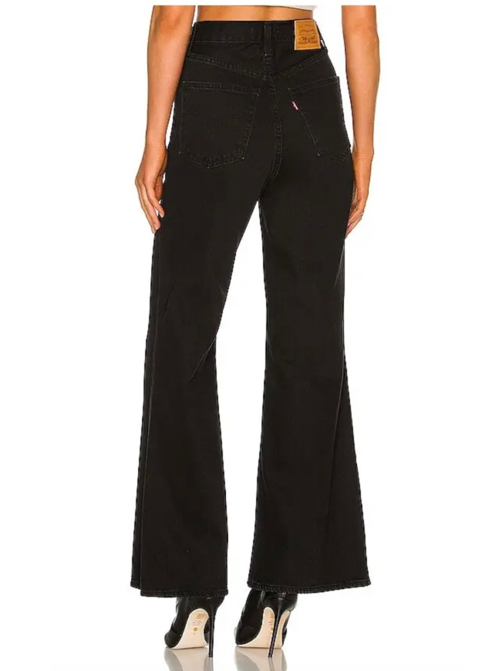 Levi’s Premium High Loose Flare Jeans 28x30 Train Wreck Black Big E $98 - Picture 12 of 12